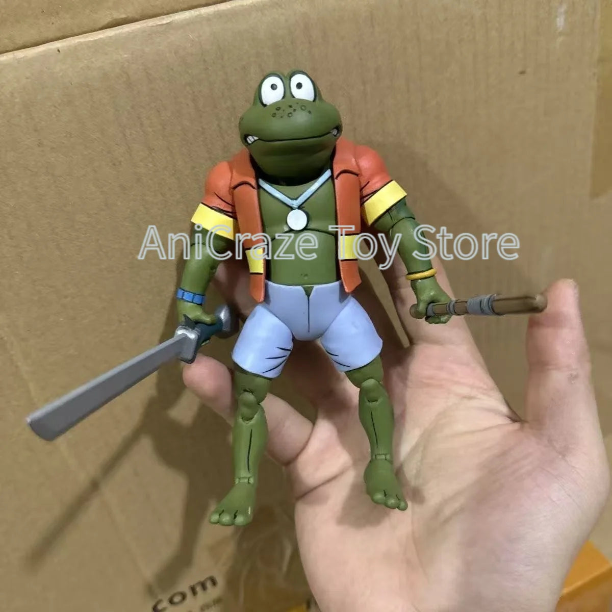 Figura de acción y estatua de colección TMNT NECA, reportera con ropa amarilla, Splinter y soldado del Clan del Pie en blanco y negro, modelo de juguete, regalo