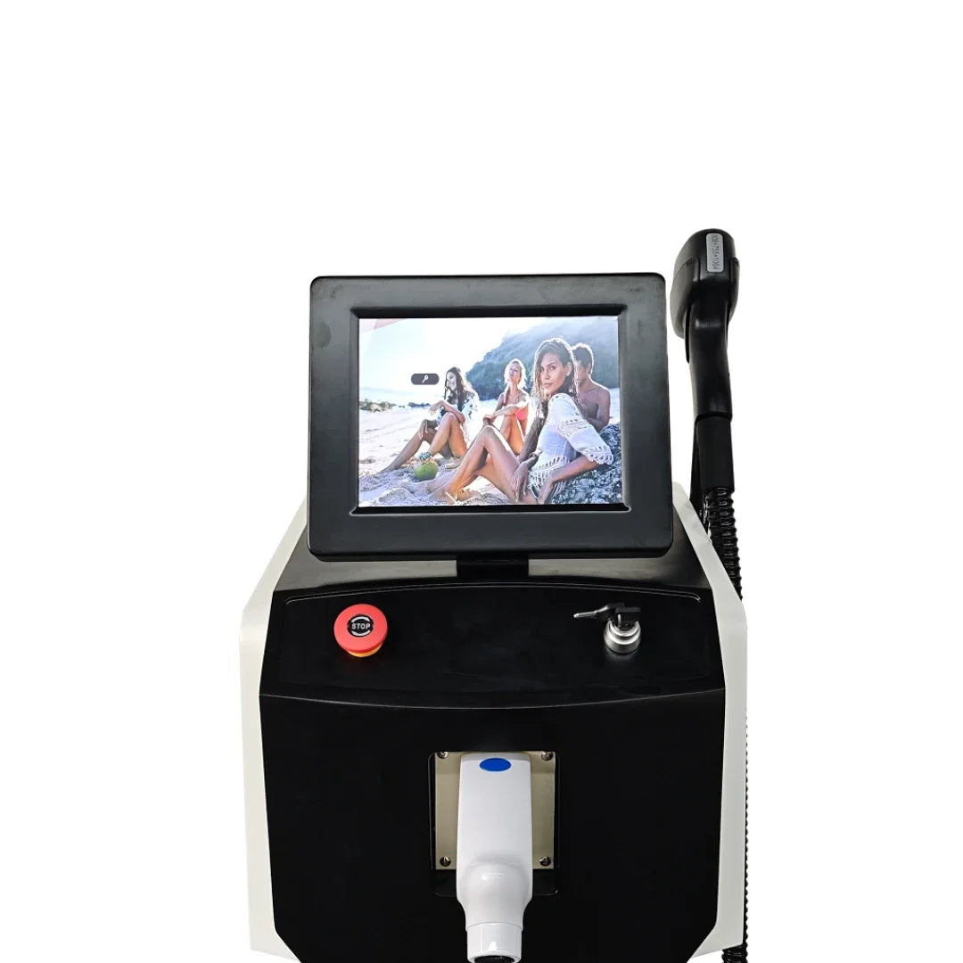 Máquina de depilación láser con diodo de 4 longitudes de onda, con sistema de enfriamiento por hielo, indolora y adecuada para todo tipo de piel, para el rostro, el cuerpo y la zona del bikini.