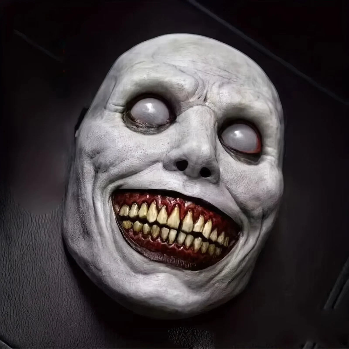 Máscara de terror de Halloween, máscara de demonio sonriente del exorcista, máscara de terror, disfraz de casa encantada, máscara de terror, juego de rol, cara de fantasma, fiesta