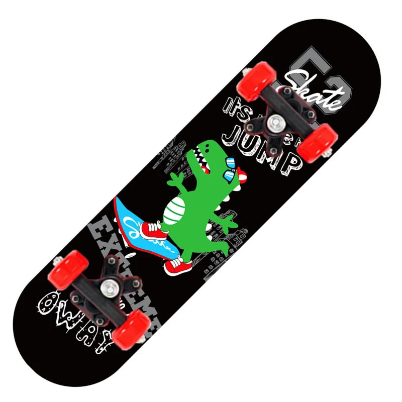 Nuevo monopatín de cuatro ruedas de dibujos animados para niños, patinetas para principiantes, plataforma de madera de arce, patineta para exteriores, monopatín de doble balancín