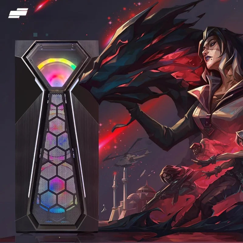 PC de Escritorio para Juegos, 10.ª Generación G5905 3.5G, Radeon RX 550 4G, 16GB DDR4, 512GB SSD, WiFi 600M, BT 5.0, Ventilador RGB x4, W