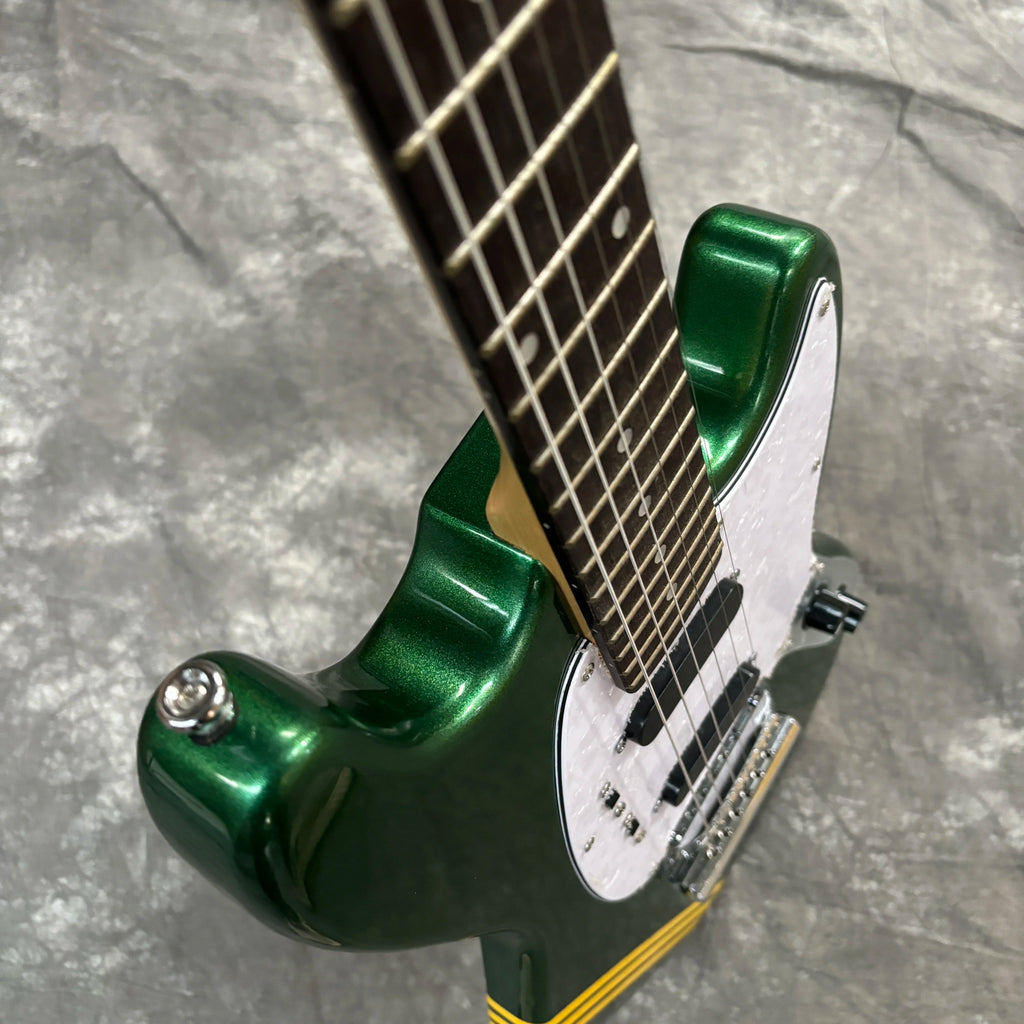 Guitarra Eléctrica Green Mustang con Mástil de Arce y Diapasón de Palisandro, Envío Rápido