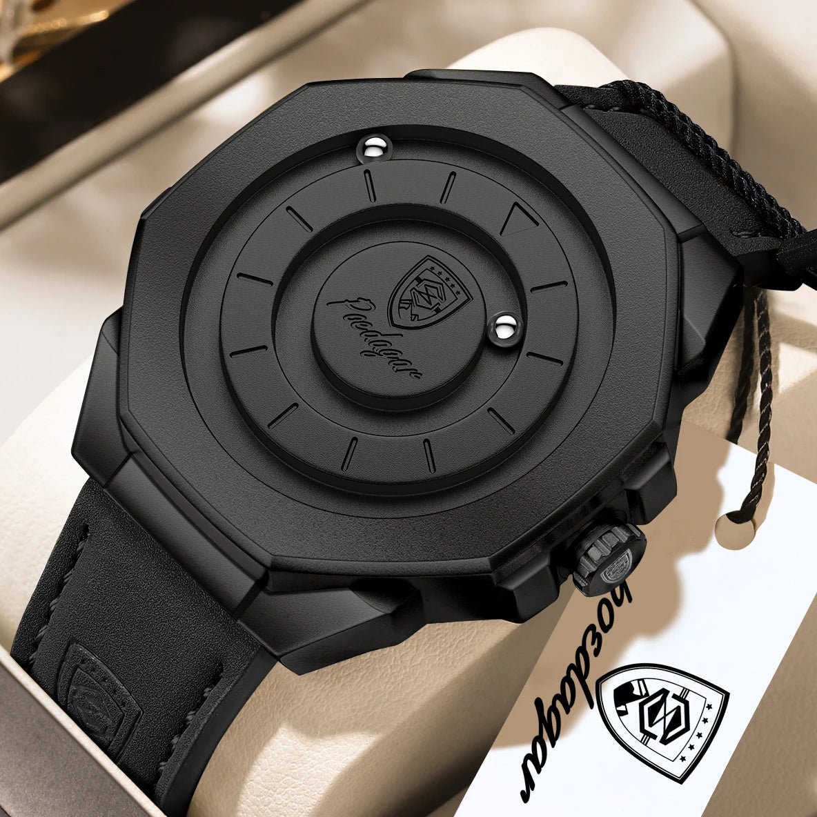 Reloj de pulsera para hombre POEDAGAR de alta calidad, resistente al agua, con correa de piel, estilo moderno, de cuarzo, para negocios, creativo.