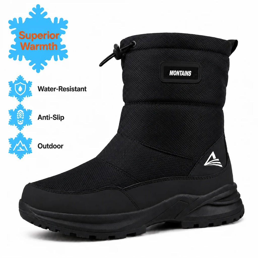 Botas de Nieve de Invierno para Mujer, Tallas Grandes, Cálidas, Forradas de Piel, Resistentes al Agua, Antideslizantes, con Cierre Lateral, Regalo de Navidad y Año Nuevo