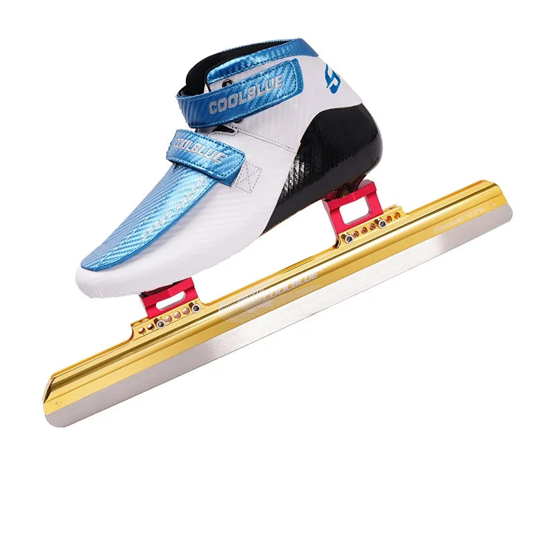 COOLBLUE, patines de hielo profesionales de pista corta, zapatos de 430mm, 410mm, 380mm, cuchillo de fibra de vidrio, Patines de velocidad en línea 60-62, hoja de hielo