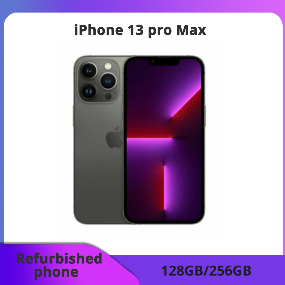 Apple iPhone 13 Pro Max 128 GB / 256 GB ROM - pantalla LED auténtica, A15, iOS, Face ID, NFC - teléfono móvil 5G original desbloqueado