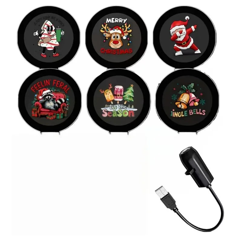 Lámpara de proyección LED USB para Halloween, 3/6 piezas, luz con patrones de fantasma y esqueleto, luz nocturna, luz de ambiente navideño, decoración festiva