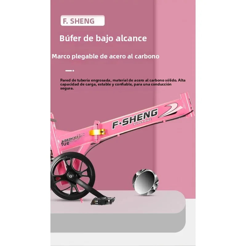 Bicicleta plegable de 20 pulgadas, 6 velocidades, doble freno de disco: bicicleta compacta y fácil de transportar para un almacenamiento sencillo