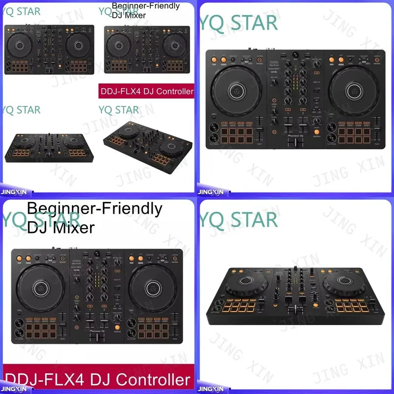 Controlador de DJ digital DDJ FLX4 para principiantes de Pioneer, para streaming, presentaciones en vivo, configuración de bar, mezcla y scratch.
