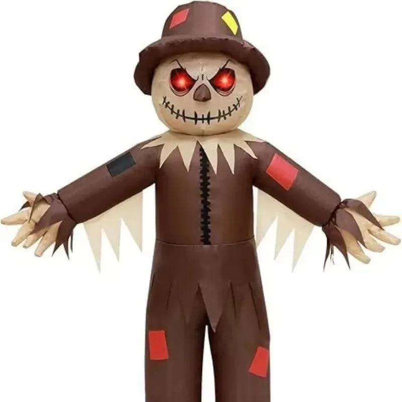 Disfraz inflable de espantapájaros de terror para Halloween, ideal para fiestas y reuniones. Disfraz de asesino de campo de trigo, perfecto para cosplay.