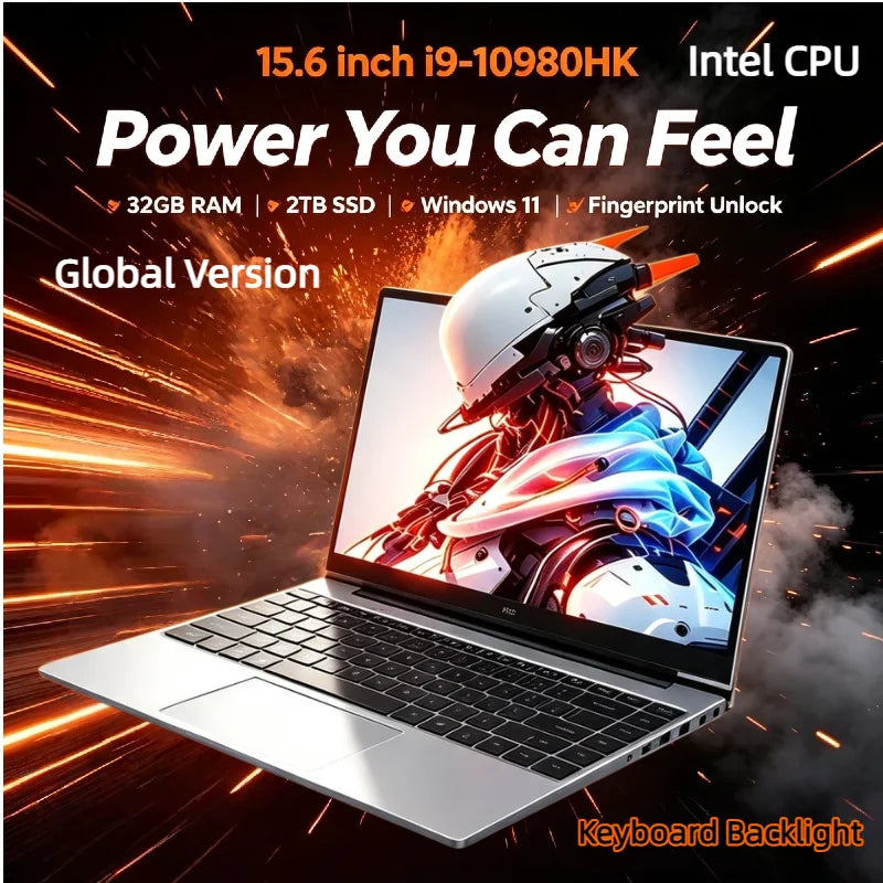 Portátil para juegos delgado de 15.6 pulgadas, Intel Core i9 10980HK, Windows 11 Pro, 32 GB de RAM, SSD de 2 TB, pantalla FHD de 1080p, portátil para negocios y juegos