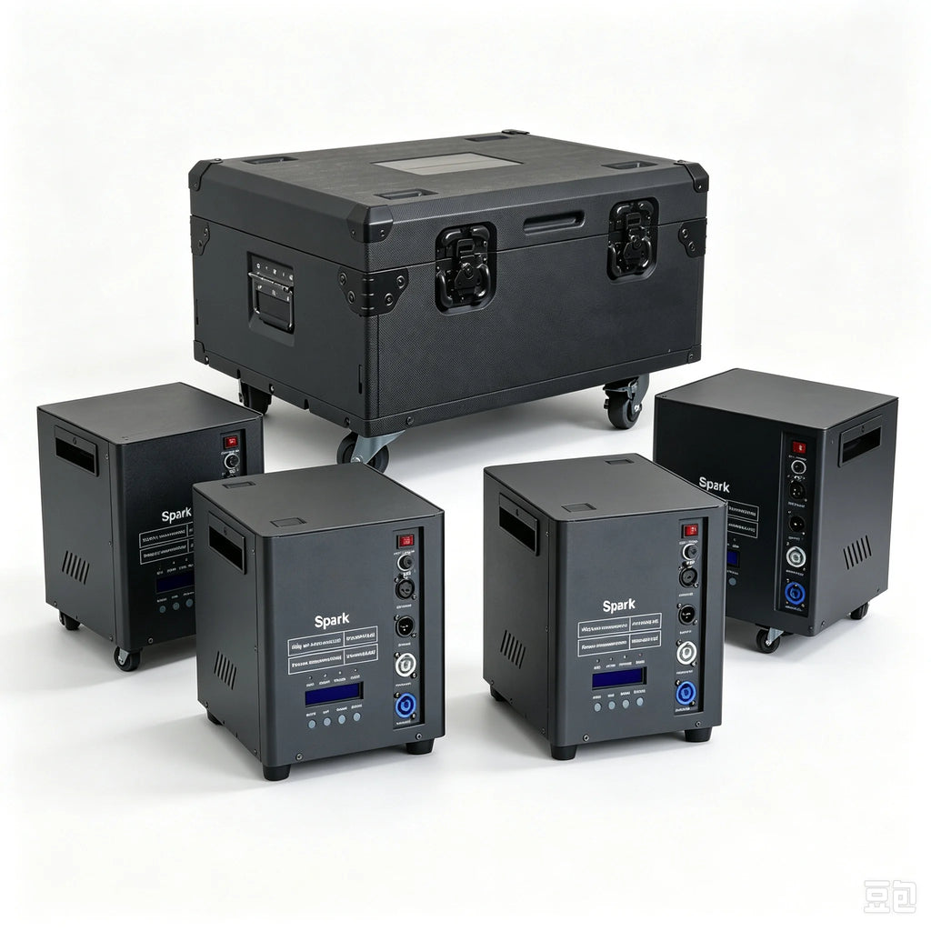 Máquina de Chispas Frías de 700W con Control Remoto DMX, Equipo de Efectos de Chispas con Estuche de Transporte para Decoración de Ambiente en Bodas, Celebraciones y Fiestas