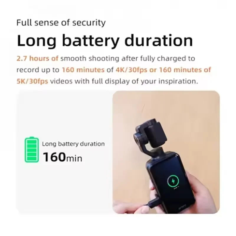 Nueva cámara de acción 4K, videocámara digital portátil de bolsillo, estabilización de 3 ejes, visión nocturna por infrarrojos, cámara para grabar vídeos y vlogs, ideal como regalo.