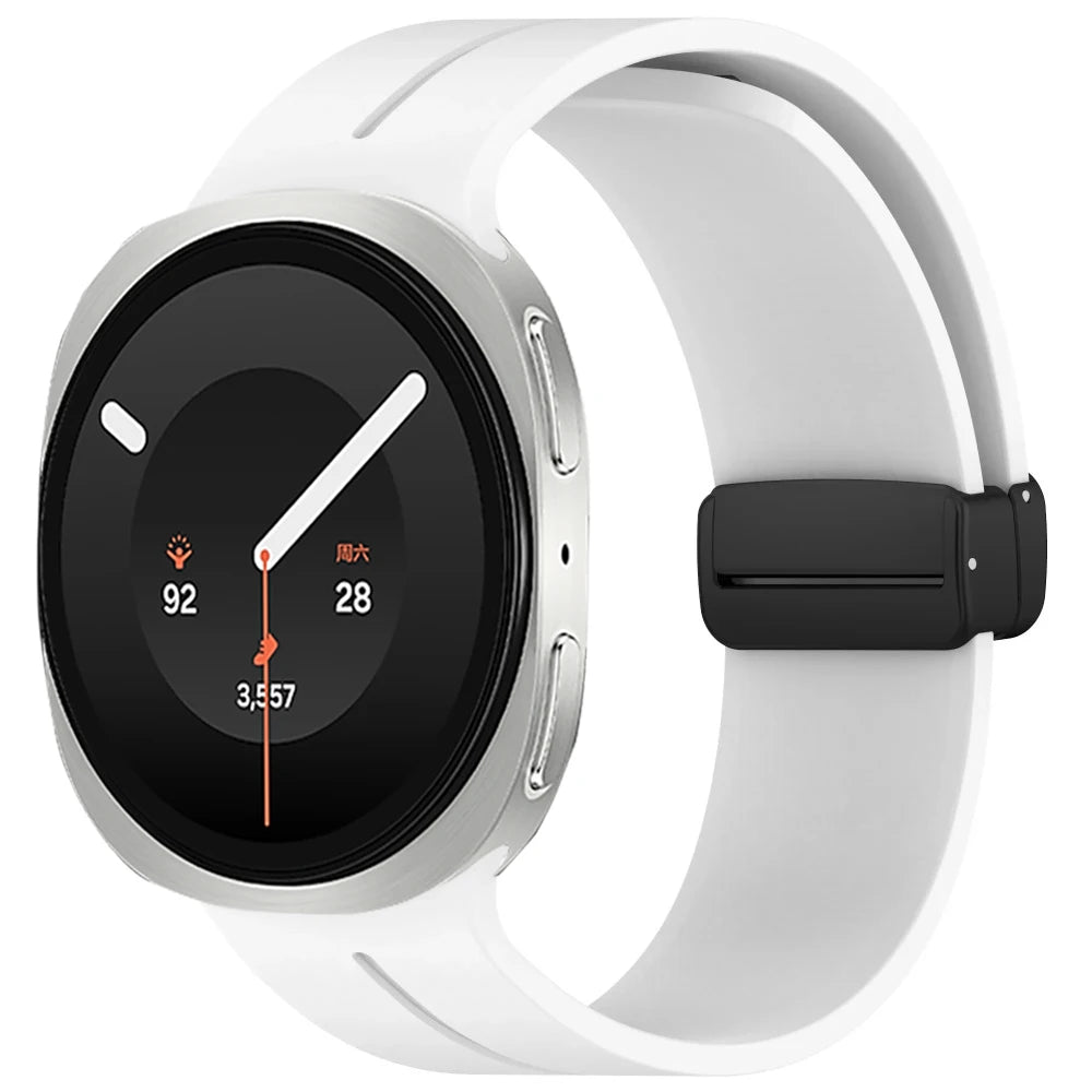 Correa de silicona suave para Samsung Galaxy Watch 9/8 40/44mm con hebilla magnética, banda transpirable para Galaxy Watch 8 Classic 46mm
