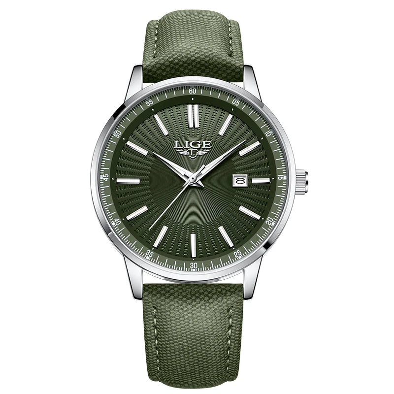 LIGE Reloj de cuarzo para hombre, nuevo diseño casual de moda, de negocios y lujo, resistente al agua 30M, con fecha luminosa, reloj para hombre, regalo, reloj + caja