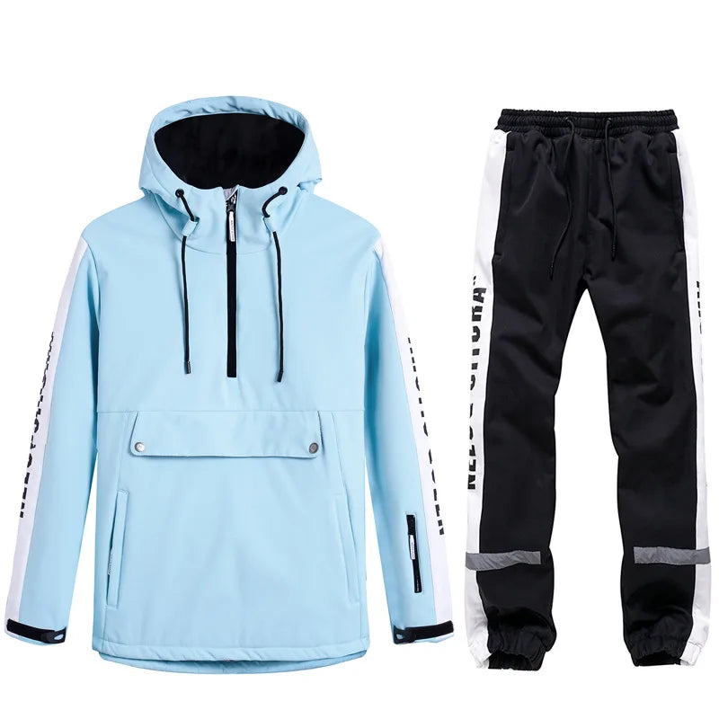 Traje de esquí para mujer, mono de esquí para deportes al aire libre, chaqueta de Snowboard para hombre, traje de salto cálido, ropa de invierno impermeable, monos, abrigo con capucha