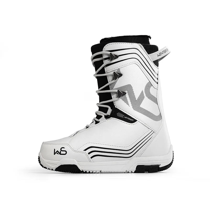 Botas de Snowboard de Dureza Media, Cálidas, Impermeables, con Cordones, para Hombre y Mujer, Adultos, Estilo Libre, con Entresuela de EVA y Forro de Piel de Oveja