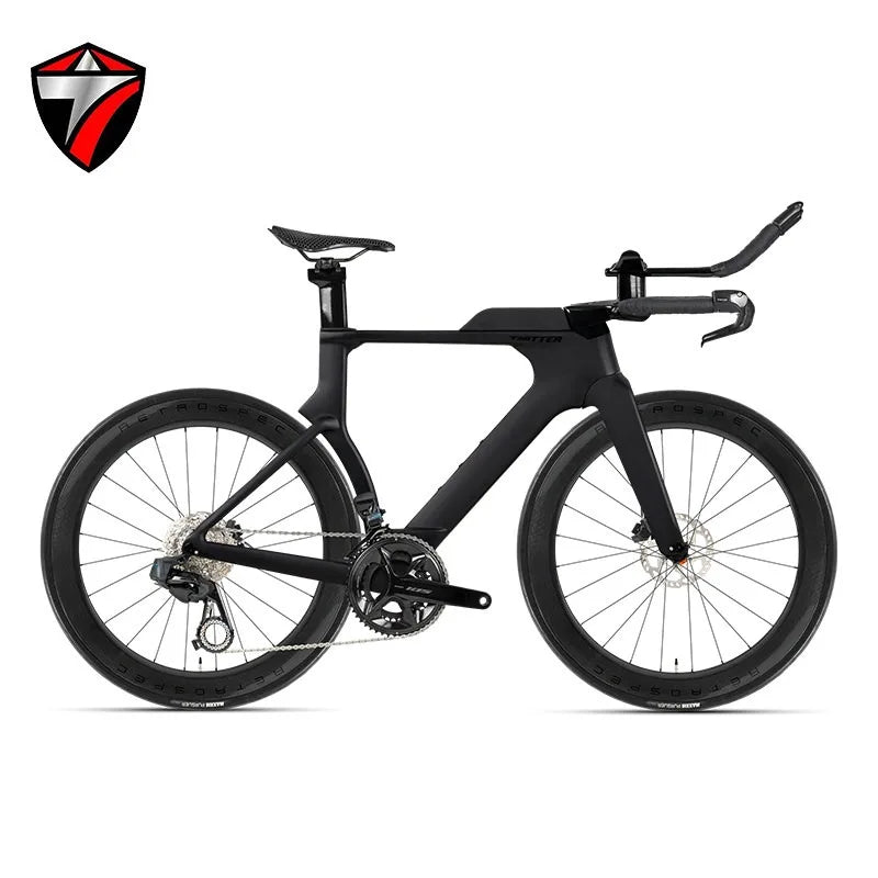Bicicleta de carretera TWITTER T3 TT Racing de fibra de carbono, con cambio electrónico inalámbrico WheelTop TX-TT7110-2*12S y frenos de disco hidráulicos