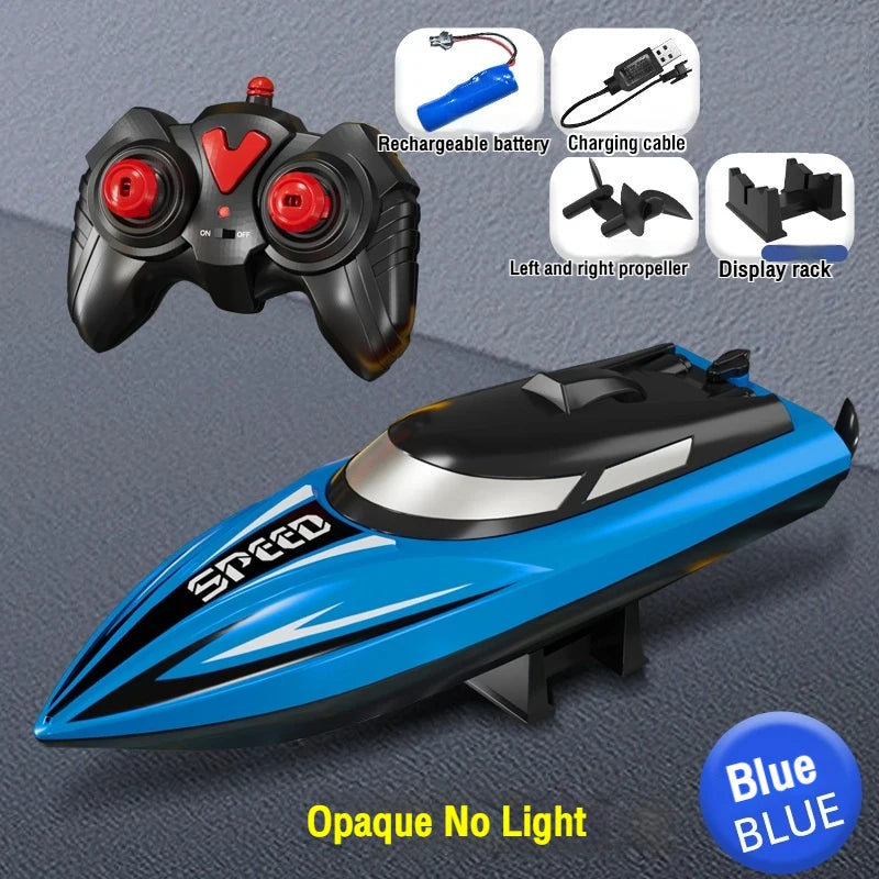 Lancha rápida de radiocontrol 2.4G, barco de control remoto de alta velocidad, motor dual, barco de carreras, submarino eléctrico impermeable, juguete para exteriores, regalo para niños y adultos