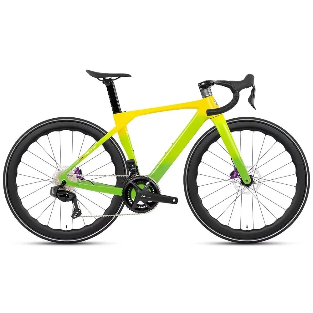 Bicicleta de carretera TWITTER T10pro con velocidad variable electrónica, bicicleta de 24 velocidades EDS TX7100, fibra de carbono T800, freno de disco hidráulico