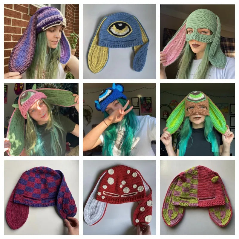 Gorro de orejas de animales de dibujos animados para niñas, máscara a prueba de viento, gorro de Snowboard cálido de invierno, Cosplay de Halloween