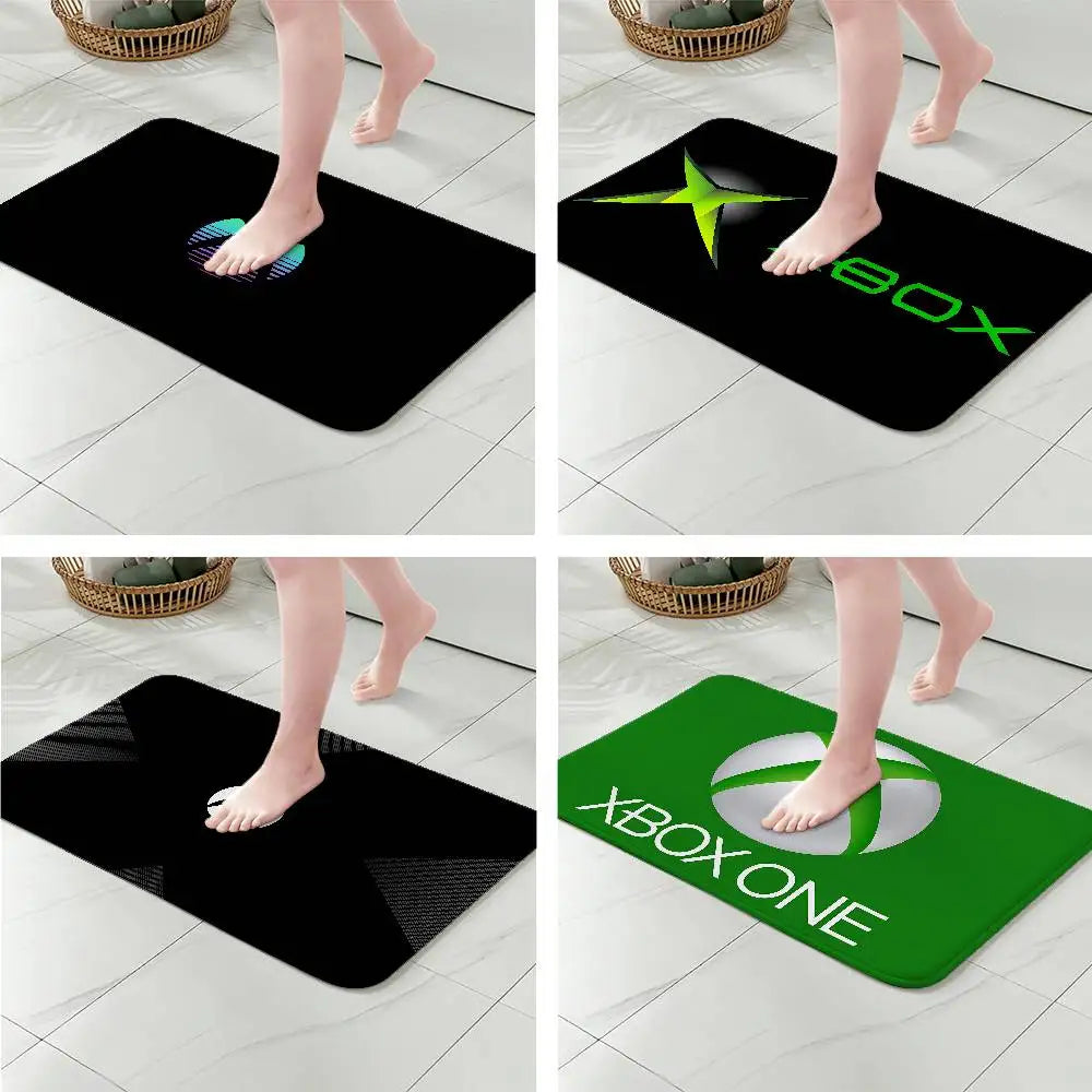 Alfombra de suelo con logotipo Cool H-XBox-S, alfombra de puerta de franela estampada con patrón, adecuada para baño, sala de estar, decoración del hogar