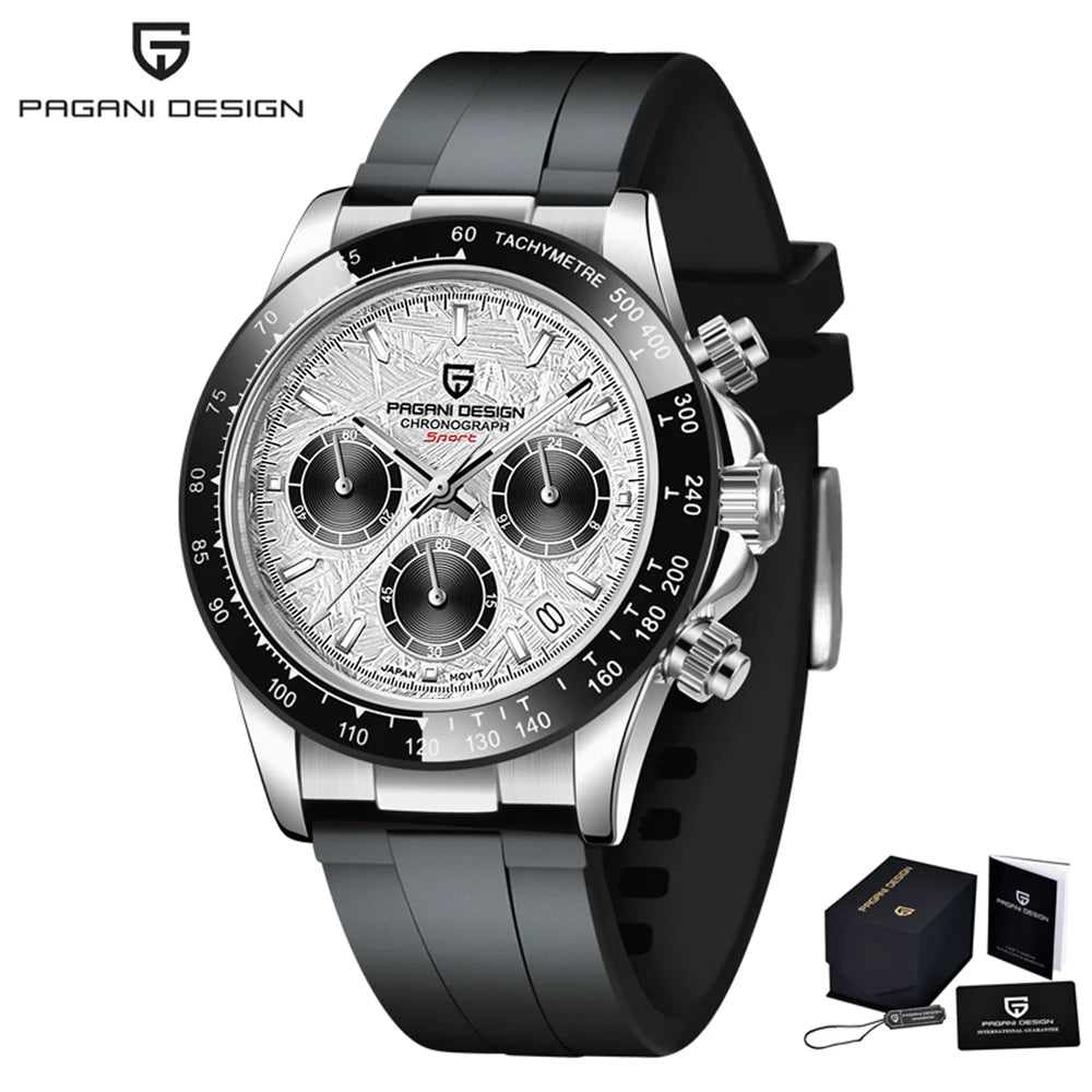 PAGANI Design Chronograph Quartz Watches Sports Sapphire Stainless Steel Waterproof watch for Men Reloj Hombre PD166