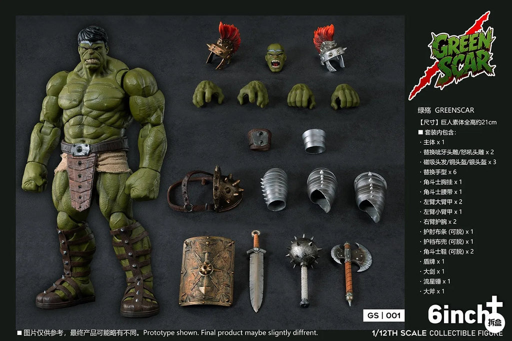 [Envío en 24 horas] Figura de acción 6inchplus Hulk GREENSCAR GS001 Hulk 1/12