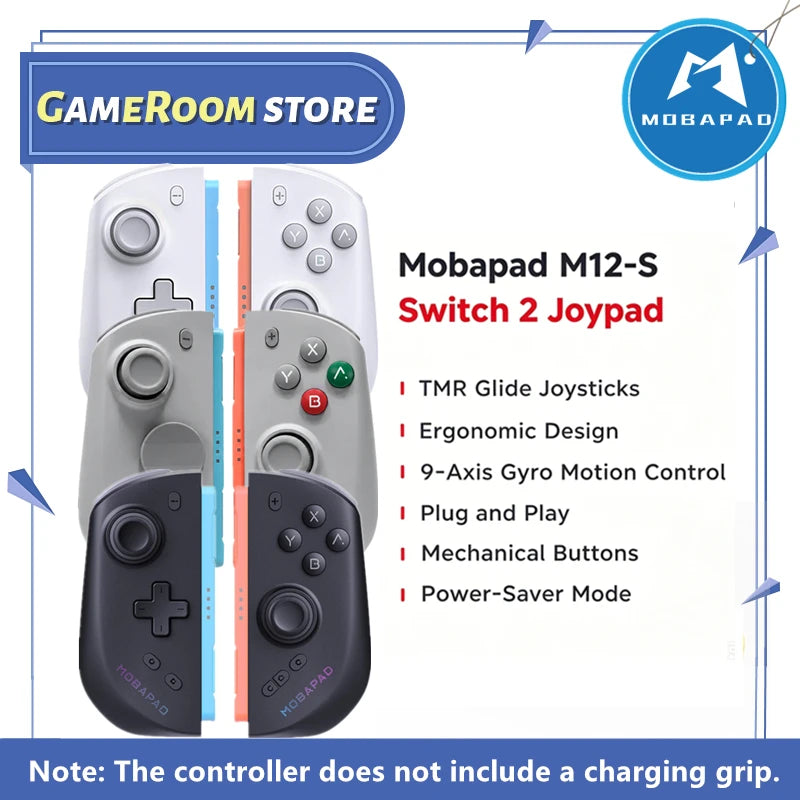 Mobapad Negro, Blanco, Gris Gamepa: Los Mejores Controles de Juego de Tercera Parte para Switch 2 Joycons: Mobapad M12 S con Bolsa, Agarre de Carga y Control de Juego