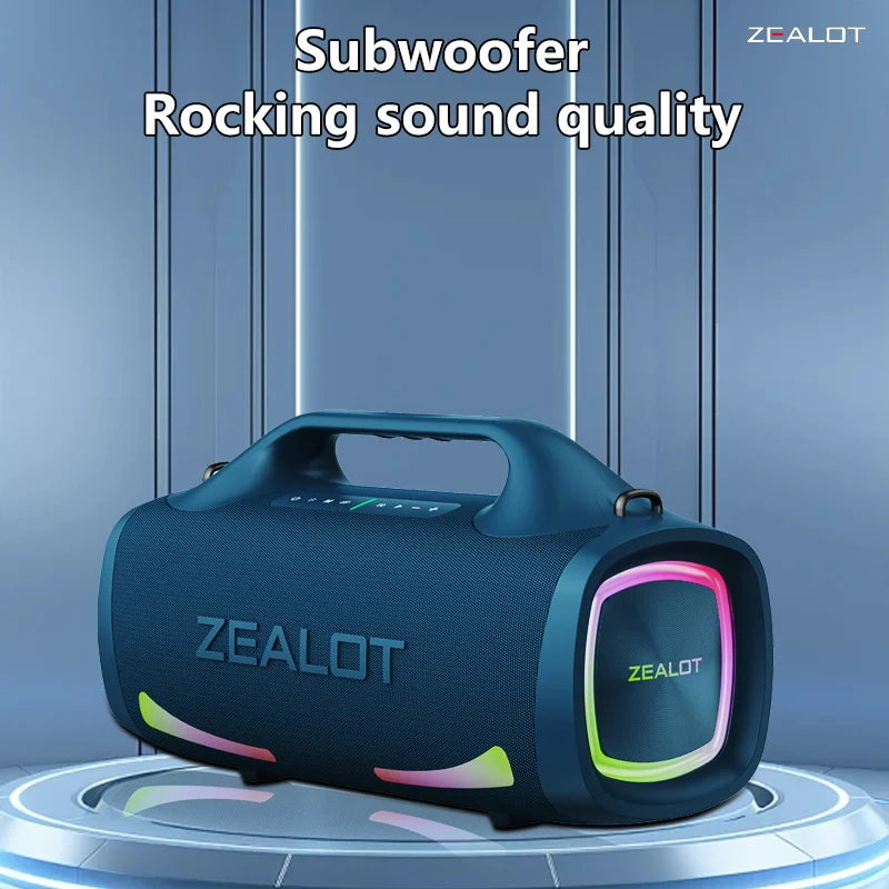 Altavoz inalámbrico Zealot S79 de 100W, altavoz con subwoofer portátil, calidad de sonido Hi-Fi, emparejamiento dual, carga rápida, 24000mAh.