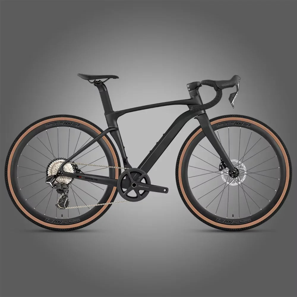 Bicicleta de carretera de fibra de carbono TWITTER Gravel V3, velocidad variable electrónica SENTYEH, ES7000-1*13 velocidades, frenos de disco hidráulicos, bicicleta de gravel