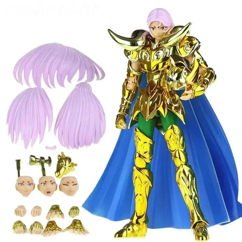 En stock: Figuras de acción de los Caballeros de Oro de Saint Seiya Myth Cloth EX: Capricornio Shura / Leo Aiolia / Aries Mu / Libra Dohko / Virgo