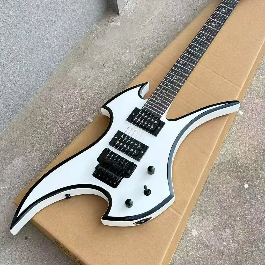 Guitarras eléctricas White BC Revenge Warlock, cuerpo de caoba, diapasón de palisandro, vibrato Floyd Rose, envío gratis