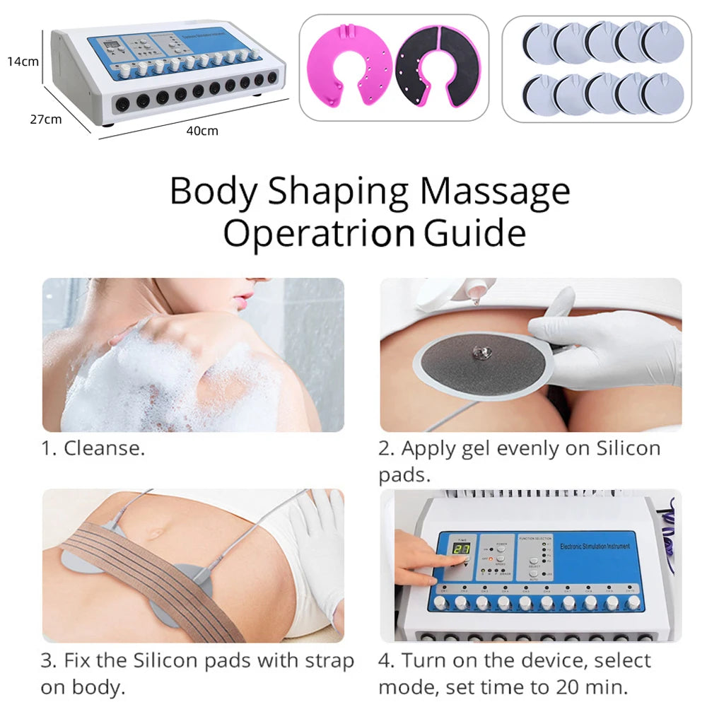 Estimulador muscular eléctrico EMS de microcorriente, masajeador corporal, máquina de electroestimulación para pérdida de peso