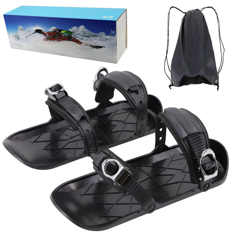 Esquís Cortos Mini Ajustables Portátiles con Botas, Skiboards, Snowblades para Adultos, Deportes de Invierno al Aire Libre, Esquí, Snowboard