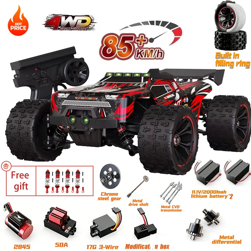 SG116MAX SCY9522 1:16 Auto de Carreras de Alta Velocidad con Derrape a 80KM/H, Motor sin Escobillas, 4WD, 9522PRO 50KM/H, Auto RC Todoterreno, Juguetes para Niños, Regalo