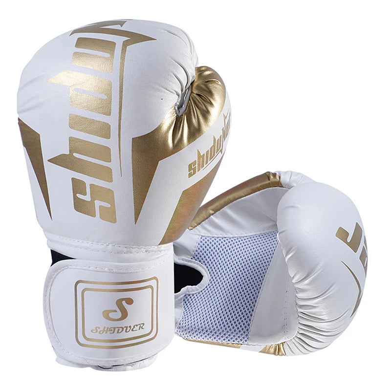 6/10 Oz PU transpirable niños adultos profesional Sanda Muay Thai Taekwondo guantes de boxeo transpirables neutros