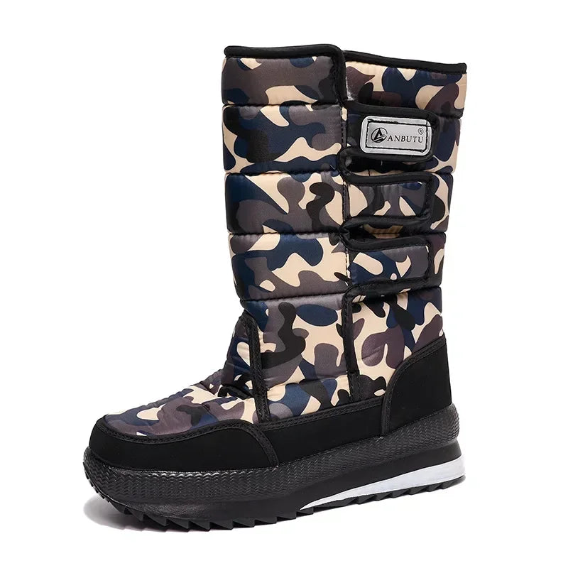 Botas de nieve para hombre y mujer, zapatos de algodón cálidos y cómodos de felpa para parejas, para pesca al aire libre, antideslizantes, informales, impermeables, 2024