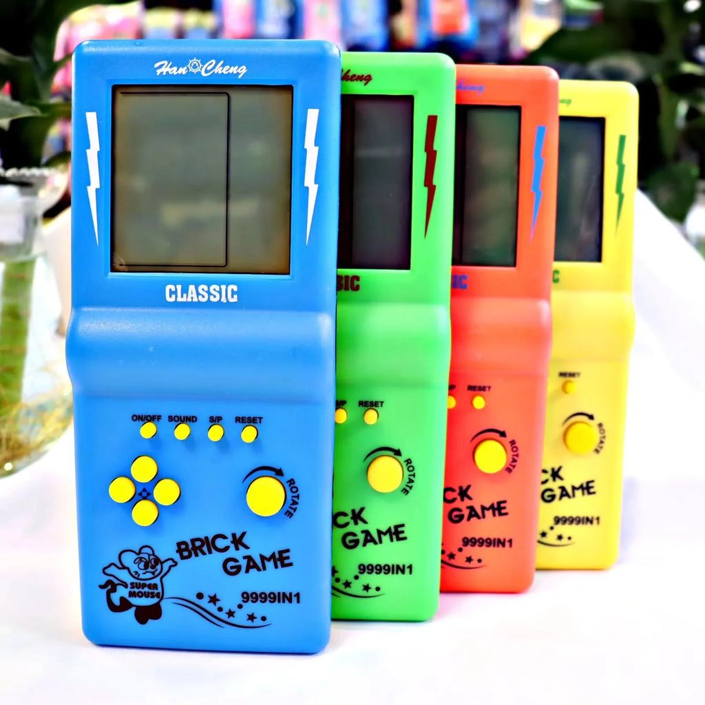 Consolas de juegos retro portátiles, máquinas de juego de mano tipo Tetris, juegos de bolsillo nostálgicos con pantalla grande, juguetes de rompecabezas