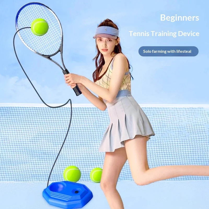 Raqueta de Tenis con Pelota de Rebote para Entrenamiento Individual, Portátil, con Cuerda de Alta Elasticidad, para Adultos, Ayuda para el Entrenamiento, Raqueta de Tenis de Playa