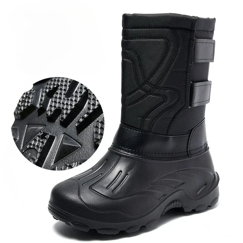 Botas De lluvia De EVA para Hombre, Botas De nieve para invierno al aire libre, zapatos De algodón cálidos De felpa, Botas De pesca, Botas De Trabajo para Hombre 2024