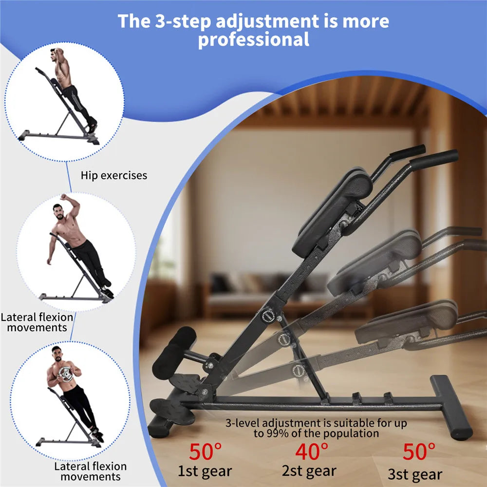 Silla romana, silla de banco de extensión hiper, banco de máquina de gimnasio con respaldo multifuncional, equipo de entrenamiento, equipo de Fitness