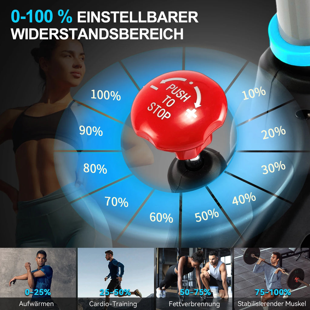 Bicicleta de ejercicio con resistencia ajustable Wenoker, bicicleta de spinning silenciosa para el hogar con monitor LED mejorado, soporte para tableta, bicicleta de ciclismo para uso en interiores, ideal para ejercicios card