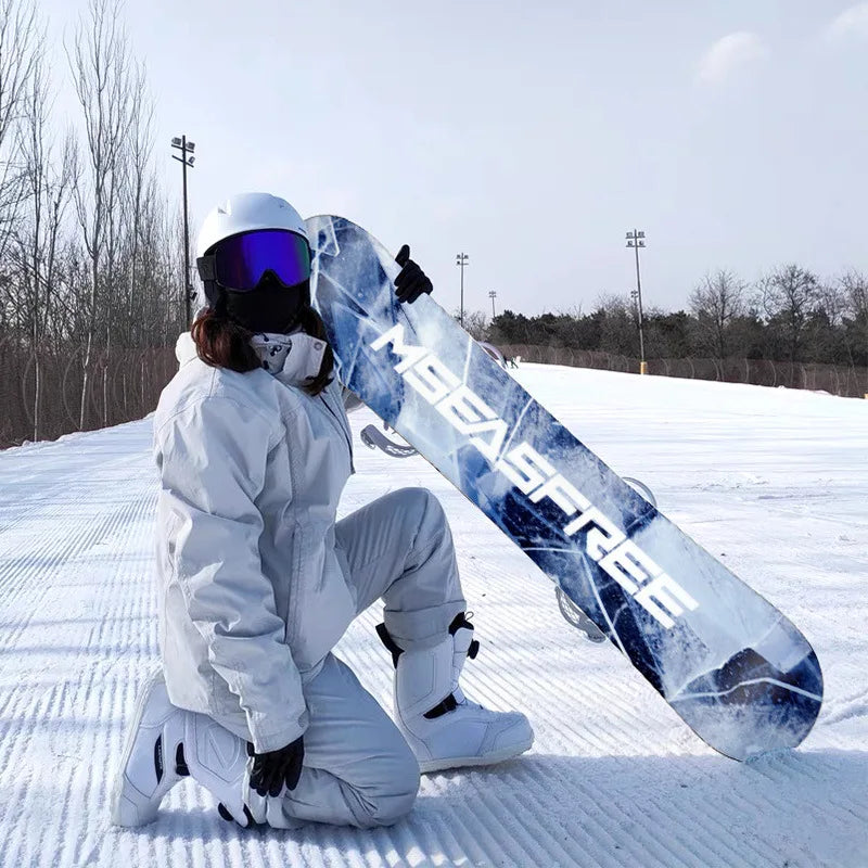 Tabla de Snowboard Personalizada para Adultos, Monopatín Todo Terreno, Esquí Plano, Modelo Personalizado con Diseño Floral, Sin Material