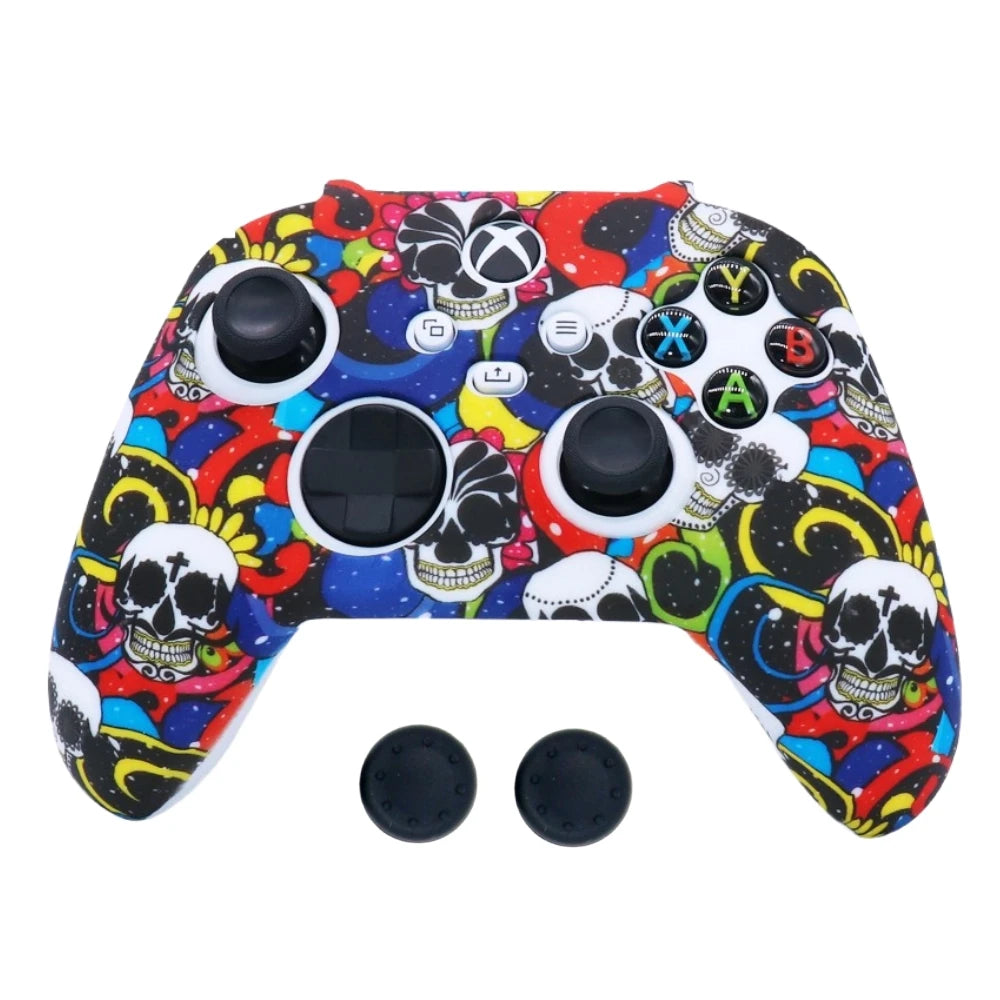 Funda Protectora de Silicona Suave Antideslizante y Antigolpes con Impresión por Transferencia de Agua para Controles de Xbox Series X/S