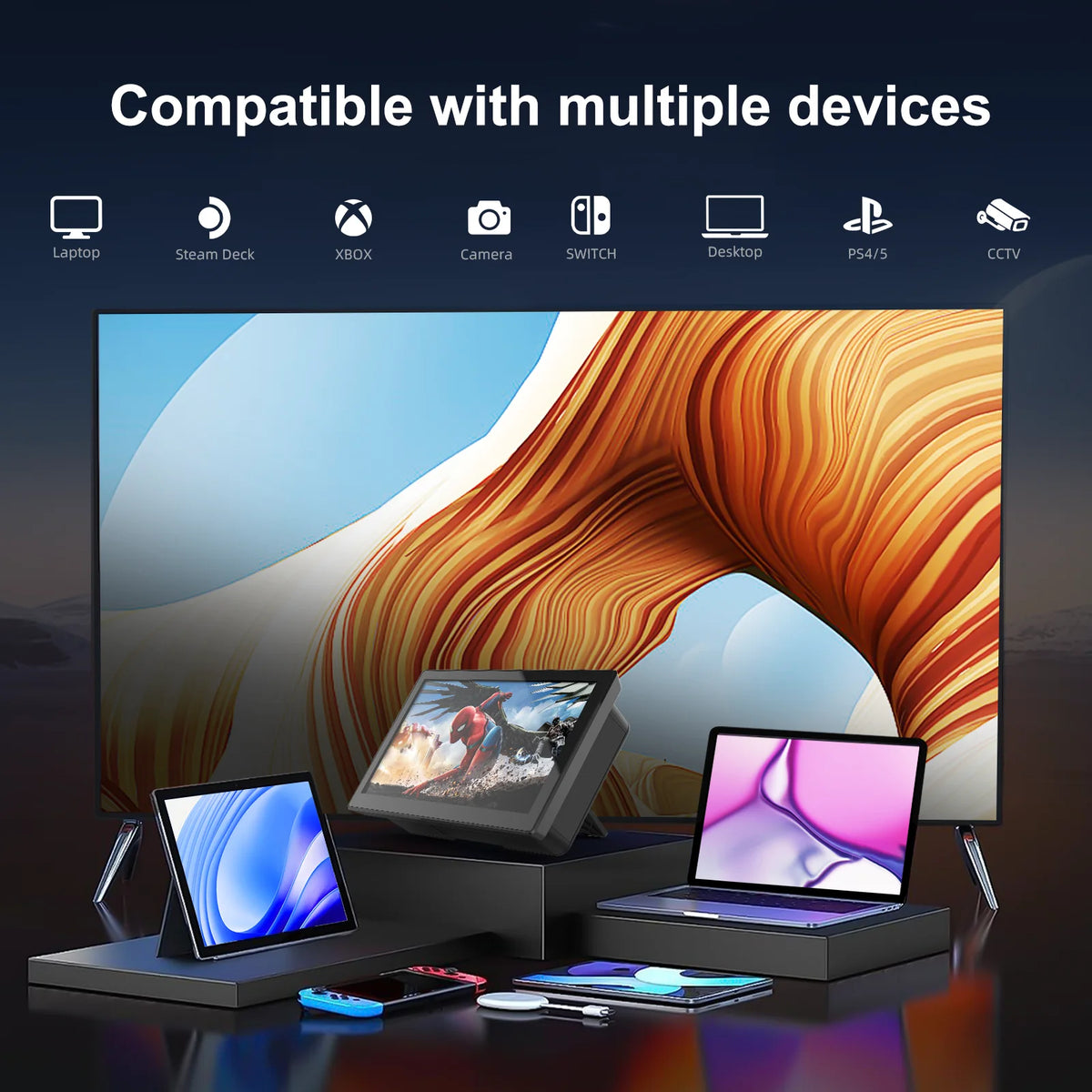 Monitor táctil Unew Premium de 8 pulgadas, 1280x800, 16:10, pantalla ancha HDMI para proyectos de bricolaje y pantalla táctil, ventiladores y altavoces integrados