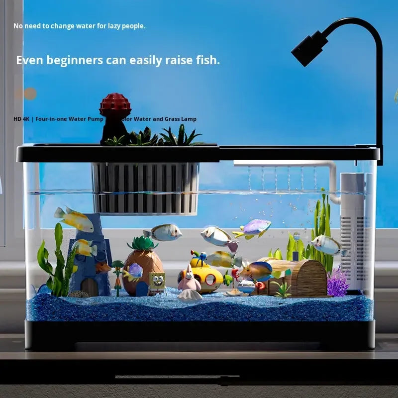 Eco-friendly 10L Plastic Living Room Desktop Small Goldfish Tank Home Landscape Betta Fish Tank