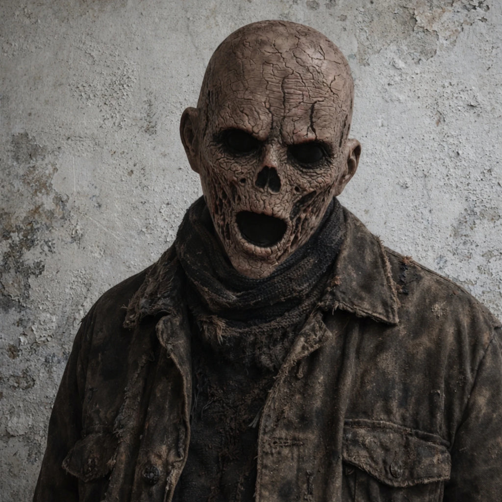 Máscara de terror Scary Hollow con boca abierta, máscara de látex de cabeza completa para disfraz de fiesta de Halloween, accesorio de cosplay para adultos