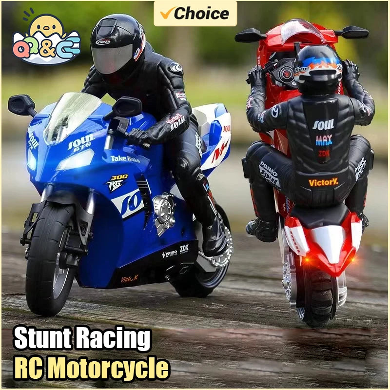 RC Motorcycle Self-Balancing 6 Axis of Gyroscope Stunt Racing Motorcycle Plastic RTR High Speed Off-Road Model Kid Toys For Boy