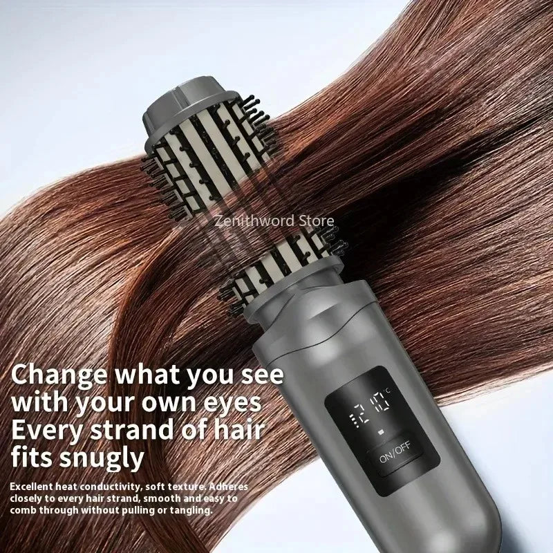 Cepillo Rizador, Secador de Pelo con Aire Caliente, Voluminizador, Peine Alisador, Herramienta de Peinado Multifuncional para Cabello Largo